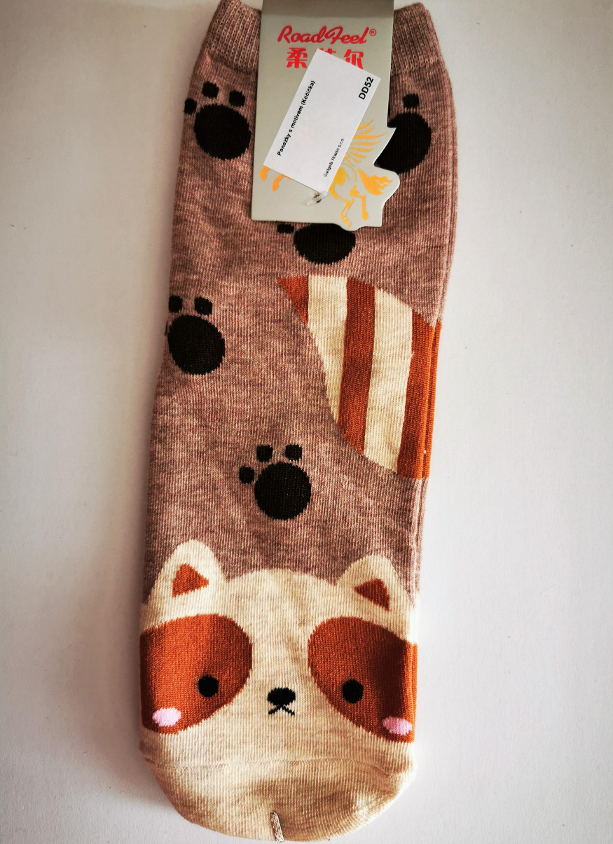 Ponožky s motivem zvířátek - Béžová kočička