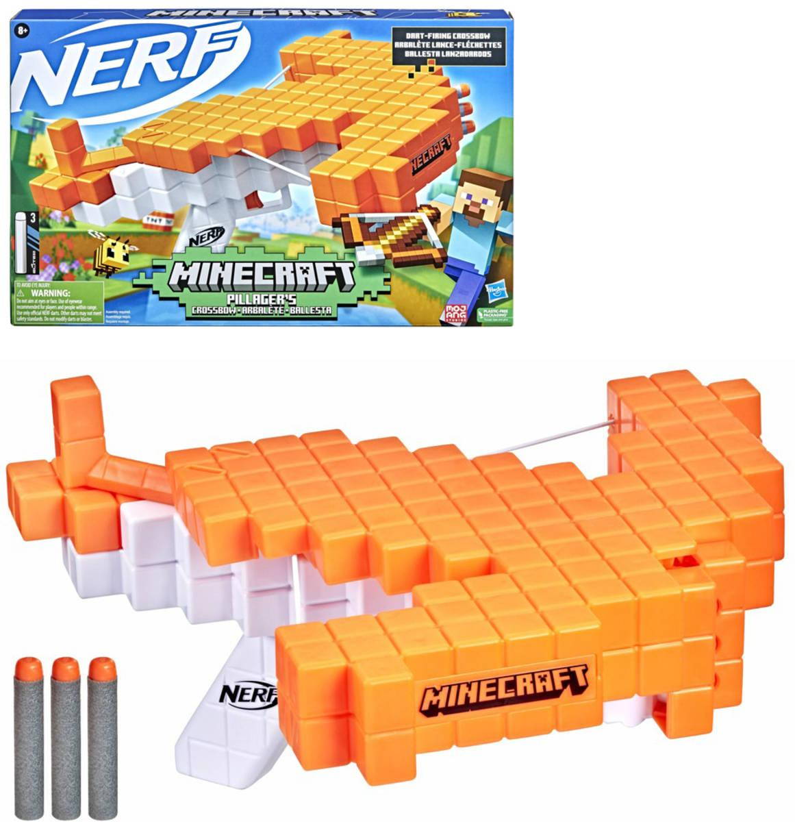 HASBRO NERF Minecraft Pillagers Crossbow set blaster kuše + 3 šipky Elite