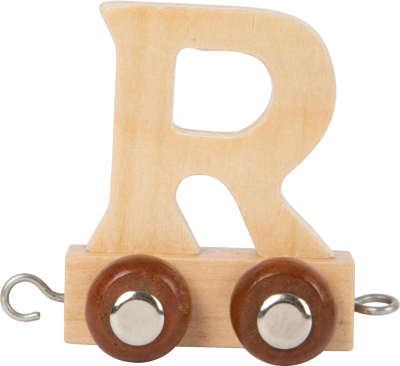 Dřevěný vláček vláčkodráhy abeceda písmeno R