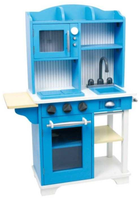 Small Foot Dětská dřevěná modrá kuchyňka