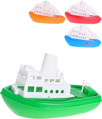 Loď parník barevný 33cm plastová lodička do vany 4 barvy do vody
