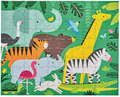 Petit Collage Oboustranné puzzle 2 v 1 džungle