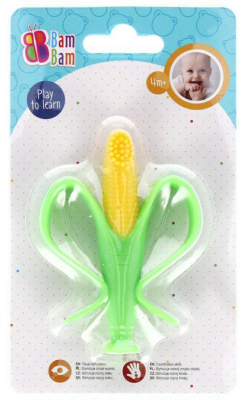 BAM BAM Baby Kartáček na zuby kukuřice 10cm kousátko pro miminko