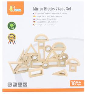 Dřevěné zrcadlové kostky 24 dílků