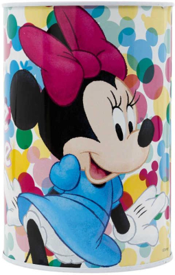 Pokladnička válec Disney Minnie Mouse 10x15cm dětská kasička kovová