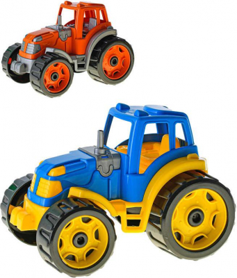 Baby traktor barevný plastový 25cm volný chod na písek 2 barvy