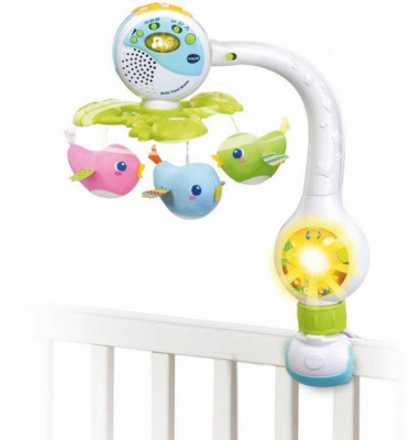 VTECH Baby zpívající kolotoč 3v1 s ptáčky na baterie Světlo Zvuk CZ pro miminko