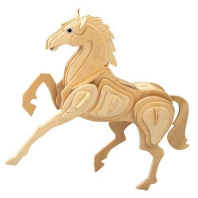 Woodcraft Dřevěné 3D puzzle kůň