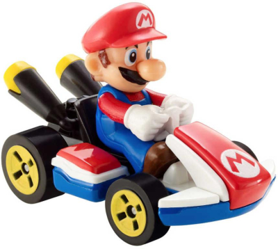 MATTEL HOT WHEELS Auto Super Mario Kart s postavičkou různé druhy kov
