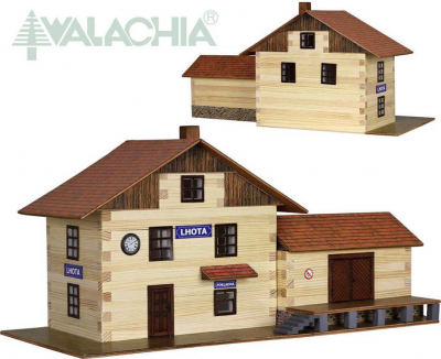 WALACHIA Nádraží vlakové 33W36 dřevěná stavebnice