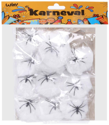 KARNEVAL Dekorace pavučina s pavoukem Halloween set 12ks v sáčku