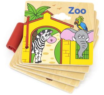 Dřevěná knížka - zoo