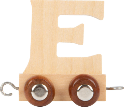 Dřevěný vláček vláčkodráhy abeceda písmeno E