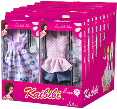 Šaty s fashion doplňky letní obleček pro panenku 29cm různé druhy v krabici