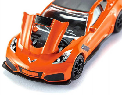 SIKU Auto oranžové sportovní Chevrolet Corvette ZR1 kovový model blister 1534