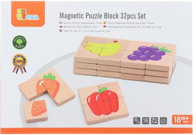 Dřevěné magnetické puzzle - ovoce