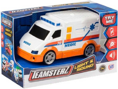 Teamsterz autíčko sanitka bílá ambulance 15cm na baterie Světlo Zvuk v krabici