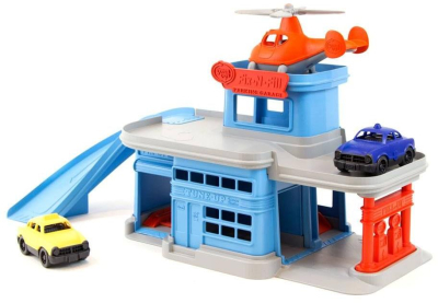 Green Toys Patrová garáž modrá s příslušenstvím