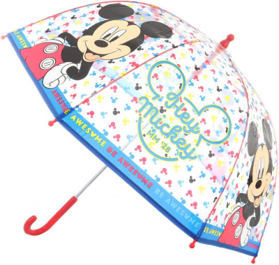 Deštník dětský Disney Mickey Mouse 70x70x64cm průhledný manuální
