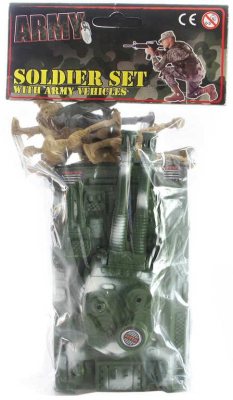 Vojenská army sada figurky vojáci + tank 18cm v sáčku plast