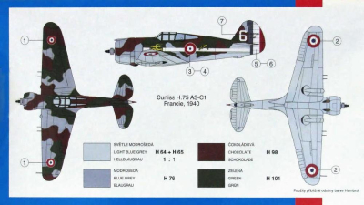 SMĚR Model letadlo Curtiss P-36 1:72 (stavebnice letadla)