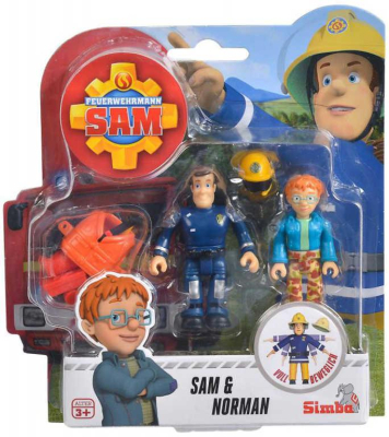 SIMBA Figurky kloubové Požárník Sam 8cm set 2ks s doplňky 4 druhy plast