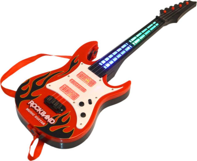 Kytara dětská elektrická 54cm na baterie Světlo Zvuk na kartě plast