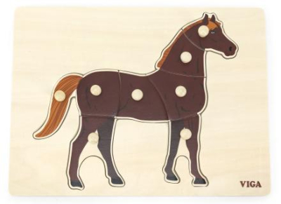 Dřevěná montessori vkládačka - kůň