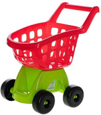 Nákupní baby vozík dětský barevný 41x29x47cm červeno-zelený plast