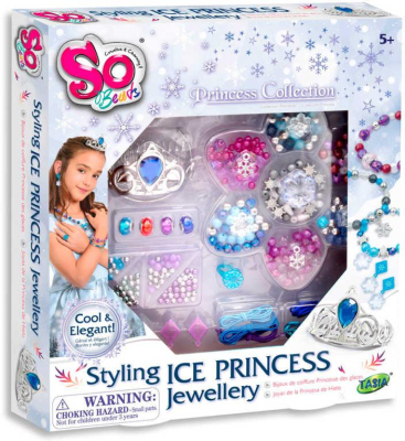 SO BEADZ Korálky dětské navlékací ledová princezna kreativní set v krabici