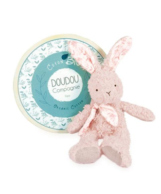 Doudou Růžový plyšový králík z BIO bavlny 25 cm