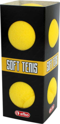 EFKO Míčky na soft tenis pěnové žluté 7cm molitanové tenisáky set 2ks