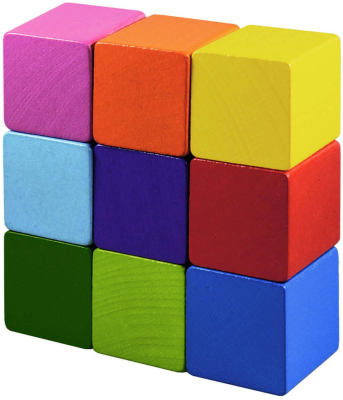 DETOA DŘEVO Kostky barevné kubus set 9ks *DŘEVĚNÉ HRAČKY*