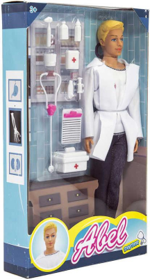 Panáček Abel doktor 30cm set panenka s lékařskými doplňky plast