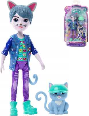Enchantimals Glam Party set panenka zvířátko Cole Cat + kocour Claw