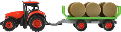 Traktor Zetor set s vlekem a balíky na setrvačník na baterie Světlo Zvuk
