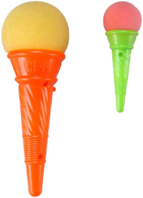 Vystřelovací zmrzlina set kornout + soft balonek pěnový 2 barvy plast