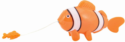 Rybka zvířátko klaun očkatý plave na natažení do vody plast