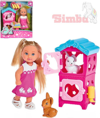 SIMBA Evi Love Panenka Evička králíkárna 12cm set s doplňky v krabičce