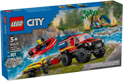 LEGO CITY Auto hasičský vůz 4x4 a záchranný člun 60412 STAVEBNICE