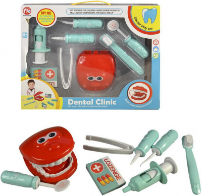 Zubní ordinace dětský lékařský set s chrupem a nástroji plast