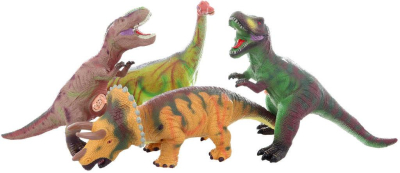 Dinosaurus 26cm gumové zvířátko na baterie Zvuk 4 druhy