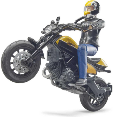 BRUDER 63053 Motocykl Ducati Scrambler Full Throttle set s figurkou motorkáře