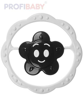 PROFIBABY Baby chrastítko kruh hvězdička kytička černobílé pro miminko
