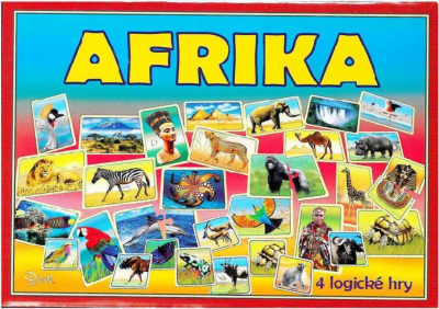 HRA Afrika sada 4 logické naučné hry v krabici 4v1 