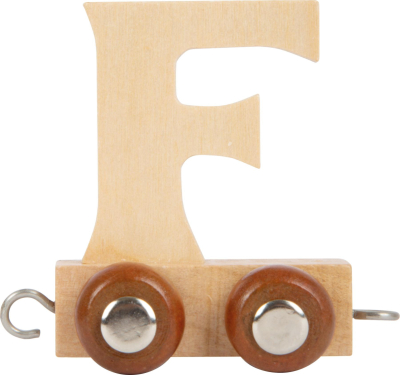 Dřevěný vláček vláčkodráhy abeceda písmeno F