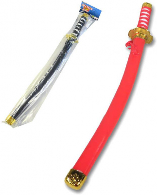 Meč dětský Ninja samurajský 62cm 2 barvy v sáčku plast