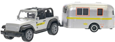 Auto Karavan 2-Play Traffic set s přívěsem kovový 4 druhy v krabici
